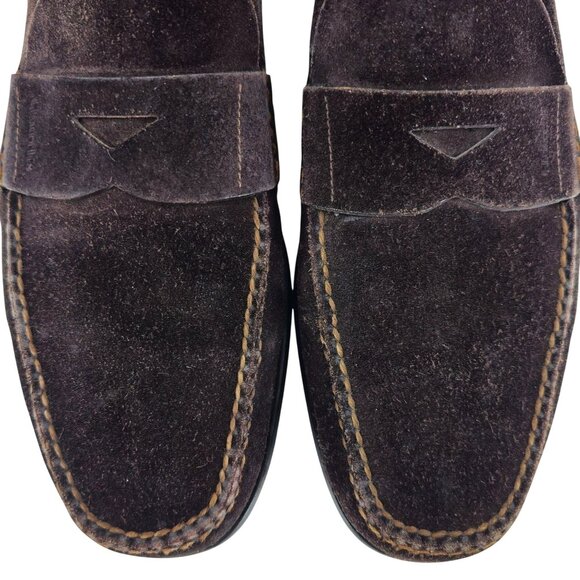 Church\'s English Dress Shoes Dark Brown Suede Penny Loafers Mens size 10.5 Italy main image 7